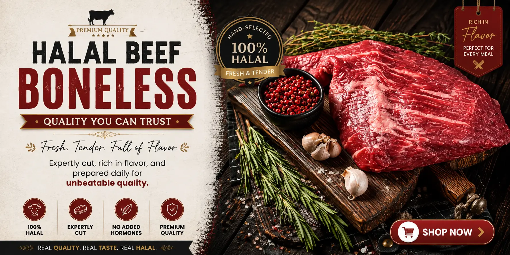 Premium Halal Boneless Beef